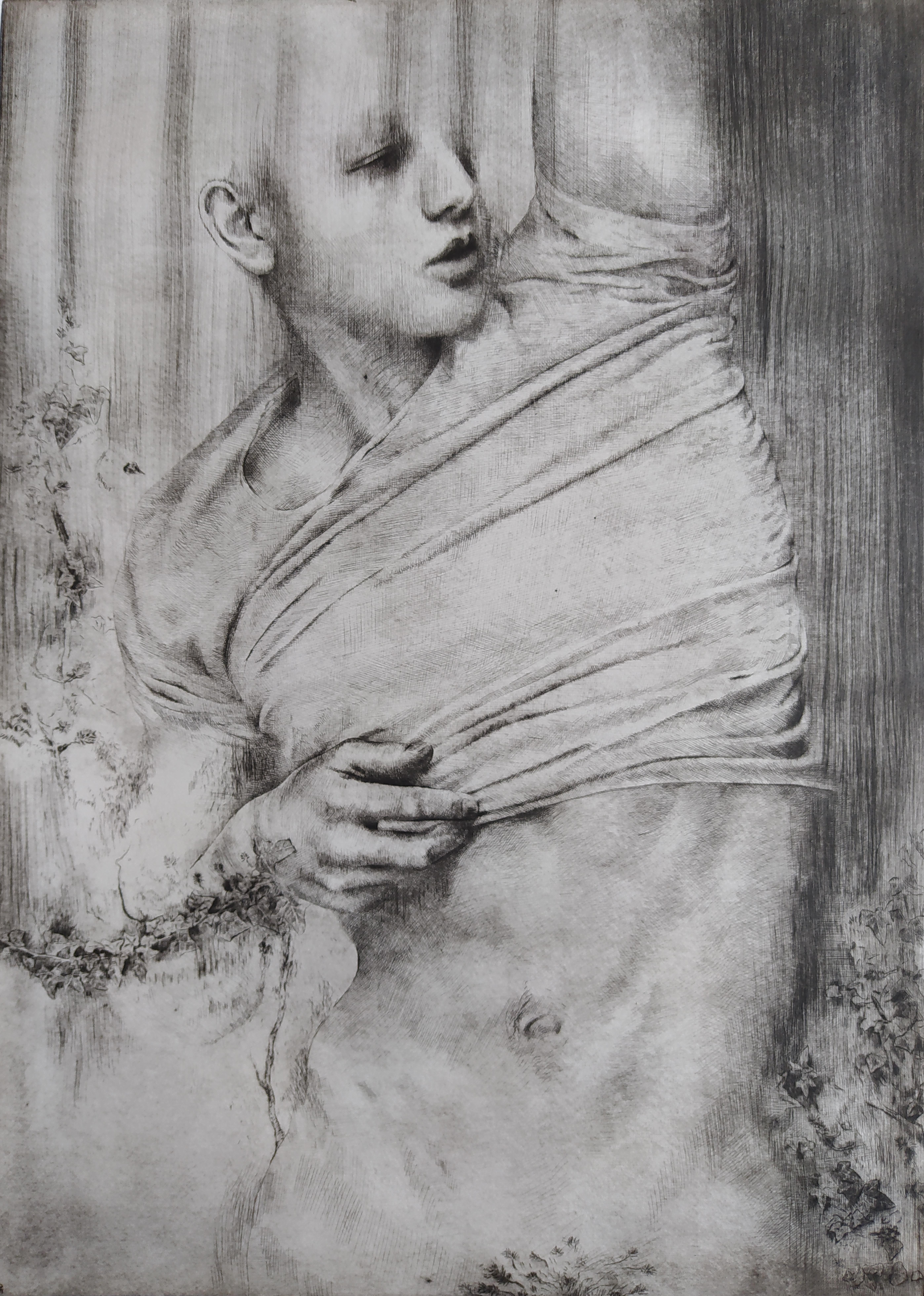 Daniela Savini Tree 1 2023 Drypoint sand paper mm 490x350 Foglio mm 700x500