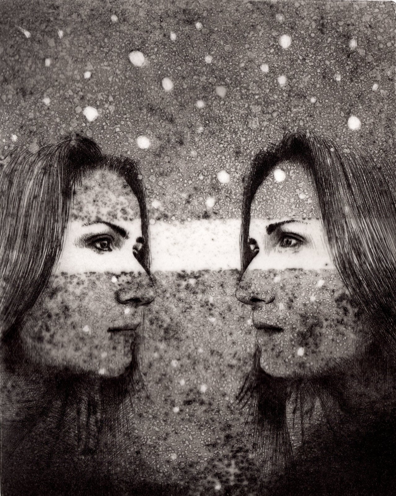 In un ritorno nebuloso 2022 Puntasecca vernice ferromicacea mm 190 x150